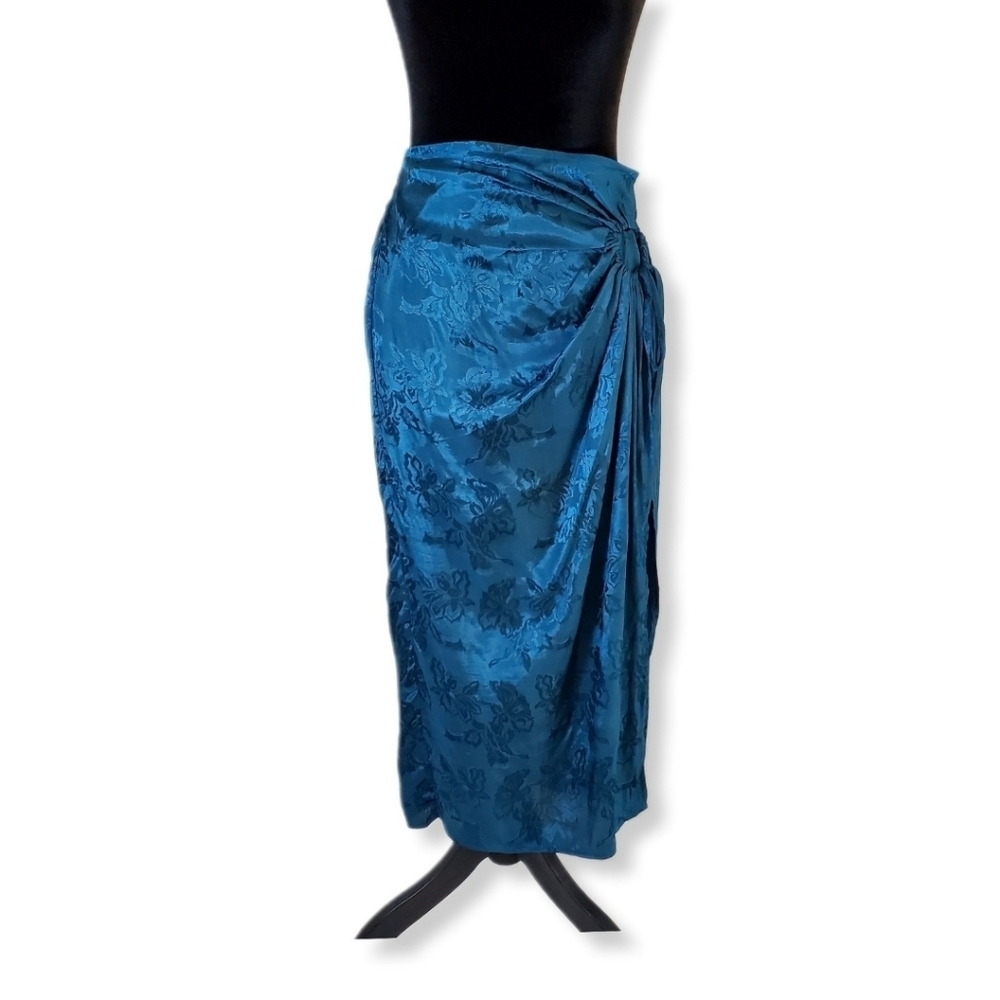 NWT Band of the Free  Celene Deep Teal Layered Midi Skirt Sz L